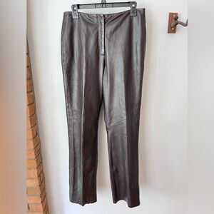 Elegant Brown Leather Pants